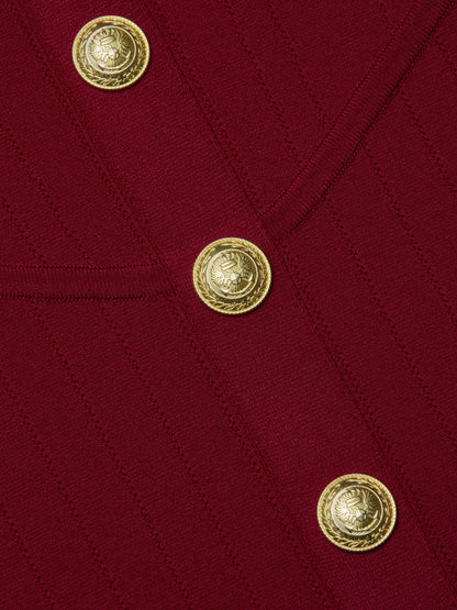 Soleil Knit Dress Black Cherry/Gold - L'AGENCE