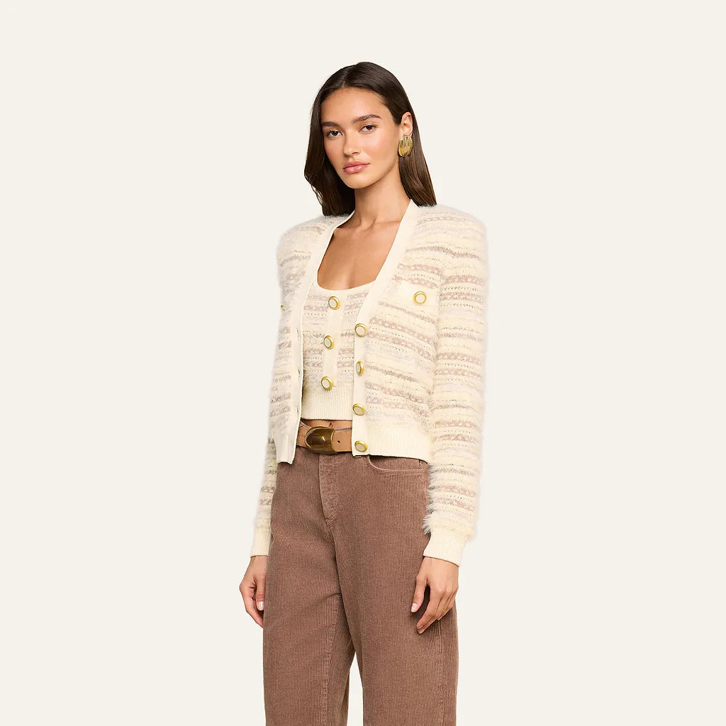 Ariadne Cardigan Ecru/Natural Multi - L'AGENCE