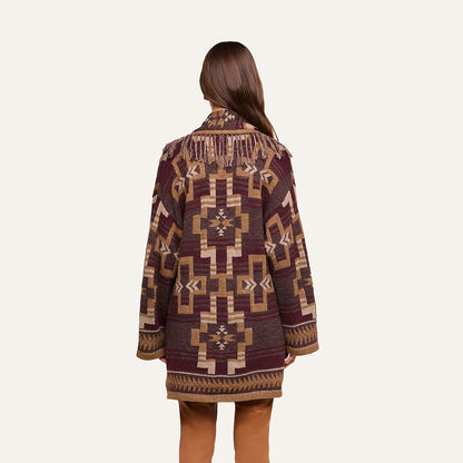 Jair Cardigan Dark Java/Burgundy Multi - L'AGENCE