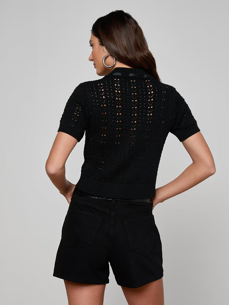 Ninette Knit Top Black/Black - L'AGENCE