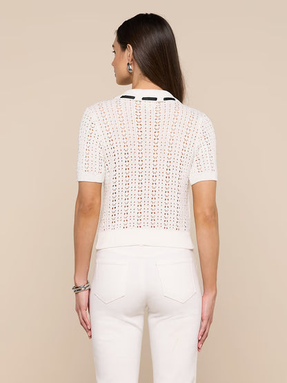 Ninette Knit Top Ivory/Black - L'AGENCE