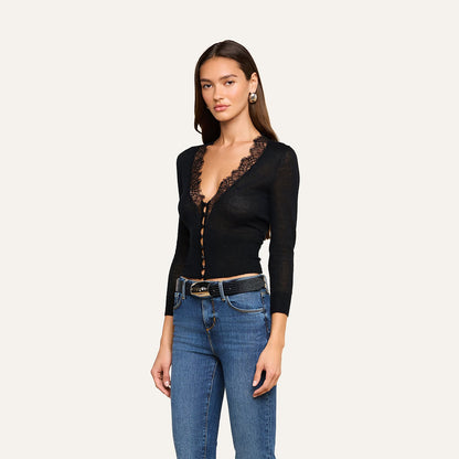 Eluna Cardigan Top Black - L'AGENCE