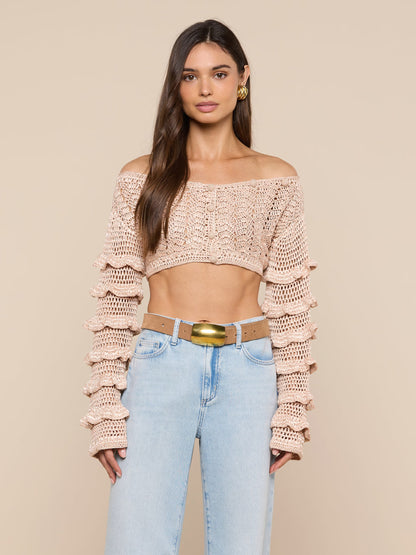 Fey Crocheted Top Frapp - L'AGENCE