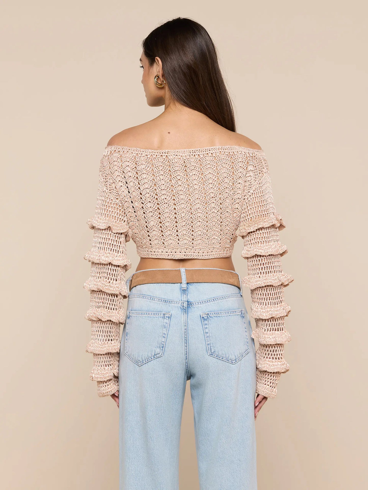 Fey Crocheted Top Frapp - L'AGENCE