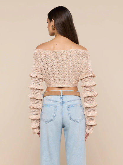 Fey Crocheted Top Frapp - L'AGENCE