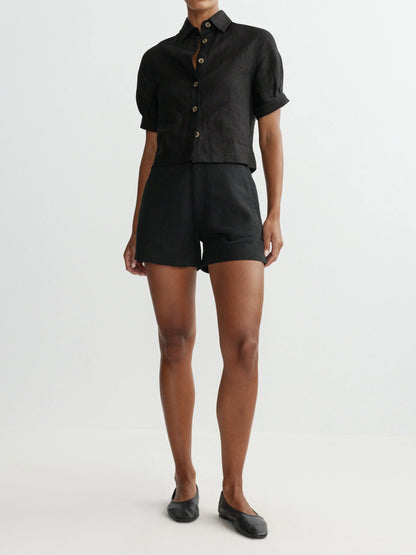 Taylor Short Ultra High Rise 3 Black Linen - DL1961