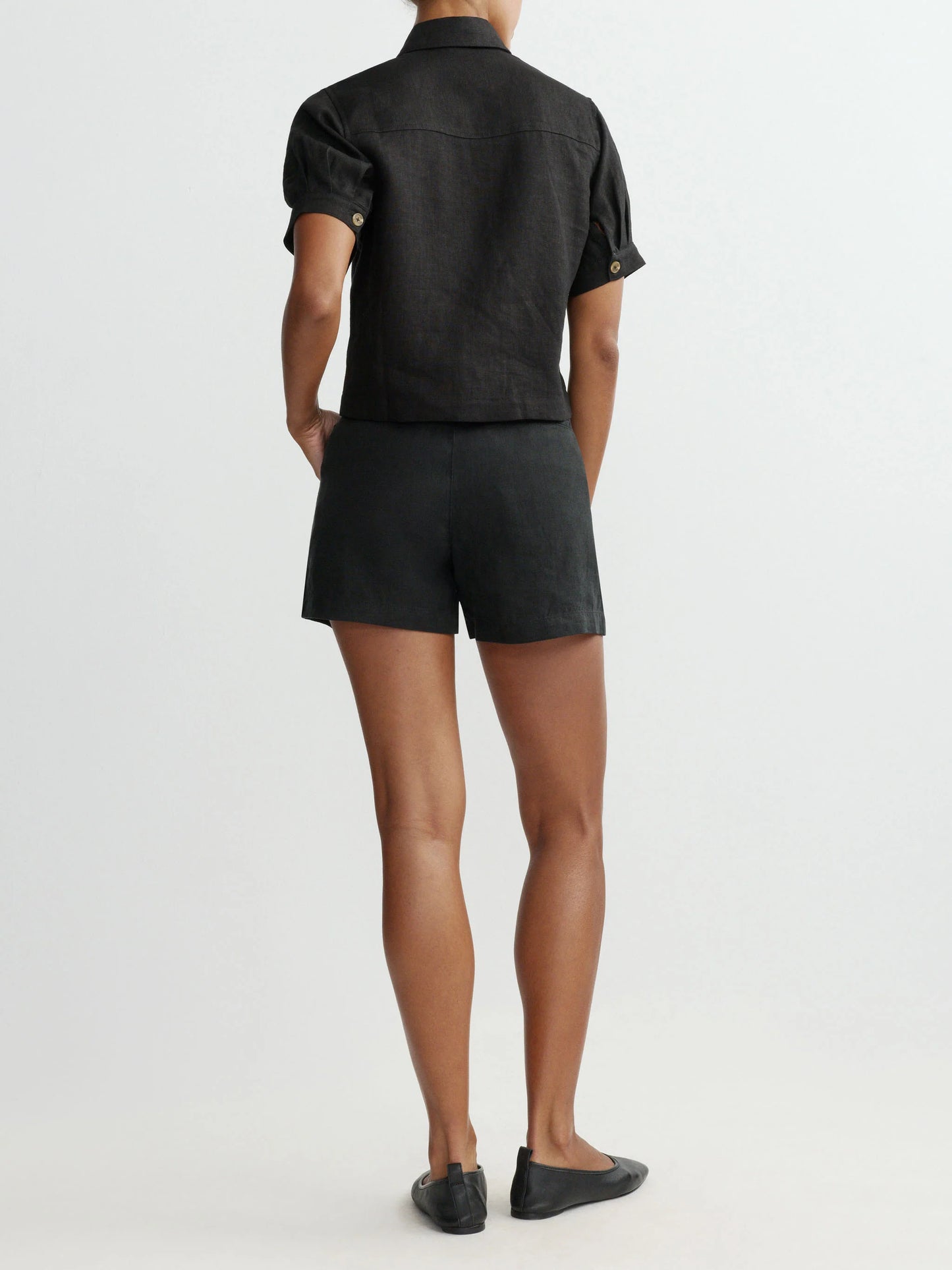 Taylor Short Ultra High Rise 3 Black Linen - DL1961
