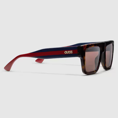 Mens Square Sunglasses Brown Tortoiseshell - Gucci
