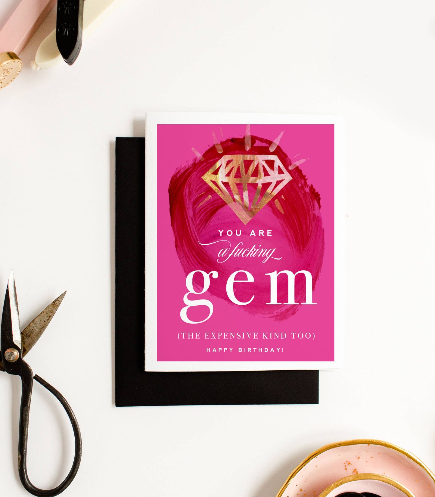 You Are A F-ing Gem Funny Birthday Card - Kitty Meow Boutique