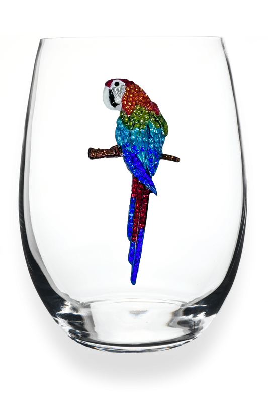 Parrot Jeweled Stemless Wine Glass - The Queens Jewels