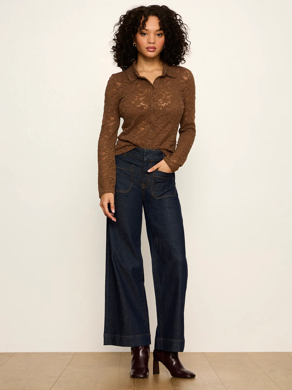 Dreamer Lace Shirt Cocoa Powder - Sanctuary
