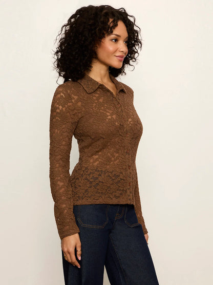 Dreamer Lace Shirt Cocoa Powder - Sanctuary