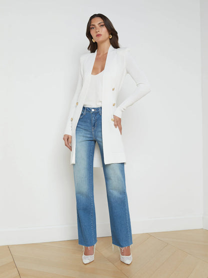 Noe Double-Breasted Cardigan White - L'AGENCE