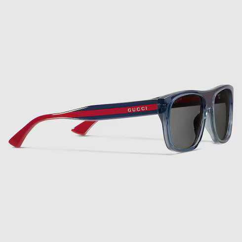 Mens Square Sunglasses Transparent Blue - Gucci