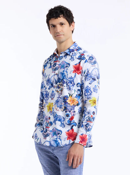 Piccadilly Long Sleeve Button Down Shirt Multi - Robert Graham