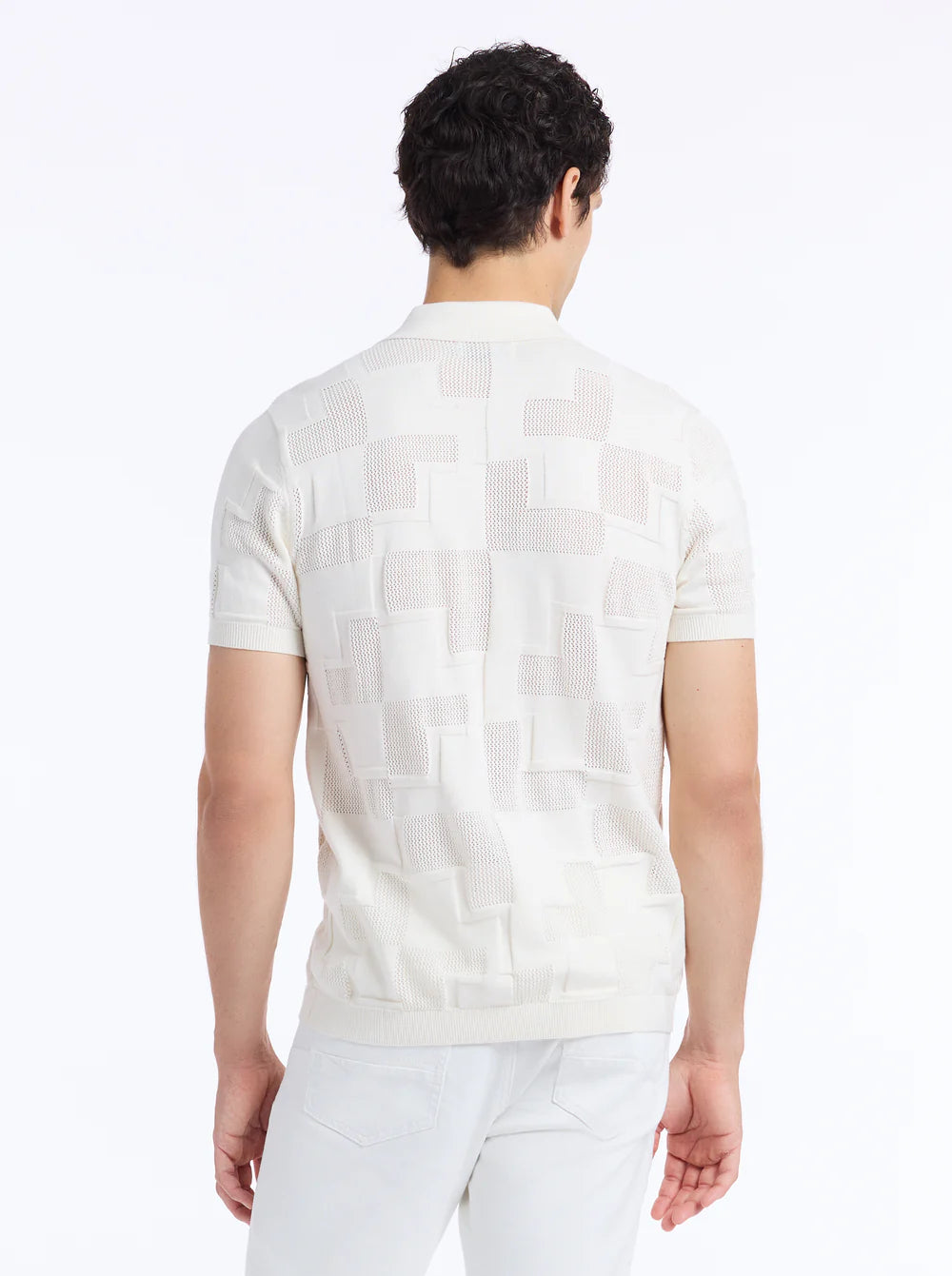 Drayford Short Sleeve Sweater Off White - Robert Graham