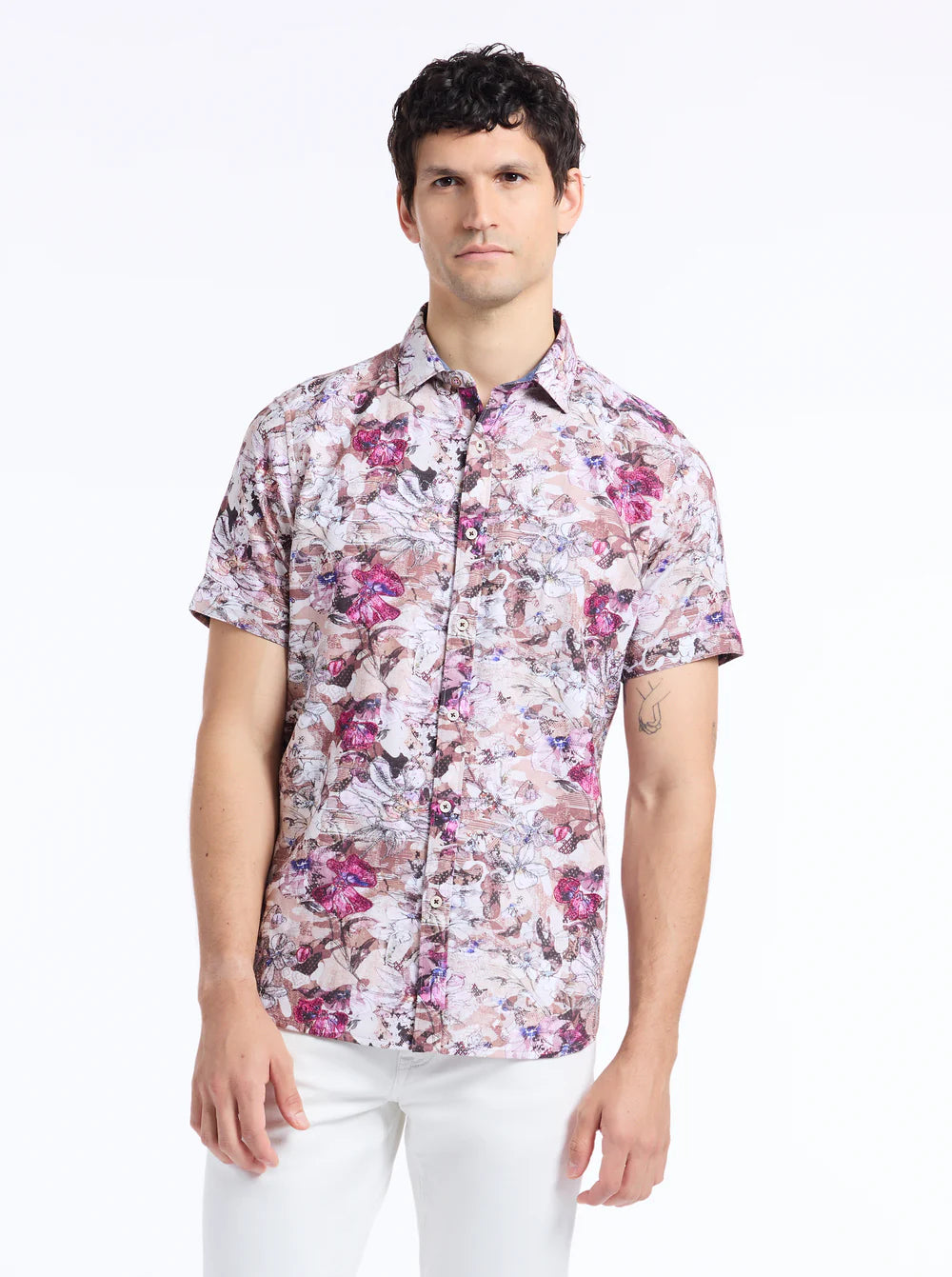 Shillingford Short Sleeve Button Down Shirt Tan - Robert Graham