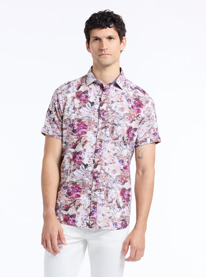 Shillingford Short Sleeve Button Down Shirt Tan - Robert Graham