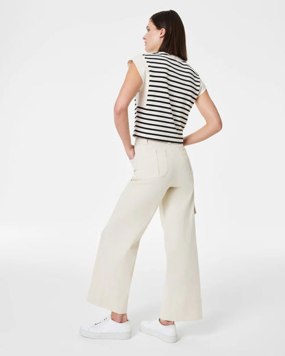 Stretch Twill Cropped Cargo Pant Eggshell - SPANX