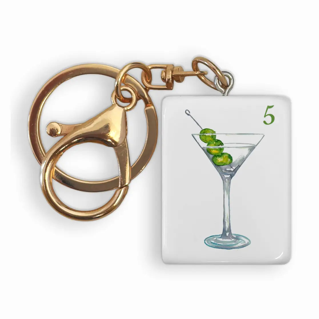 Mahjong Tile Keychain Martini - Toss Designs