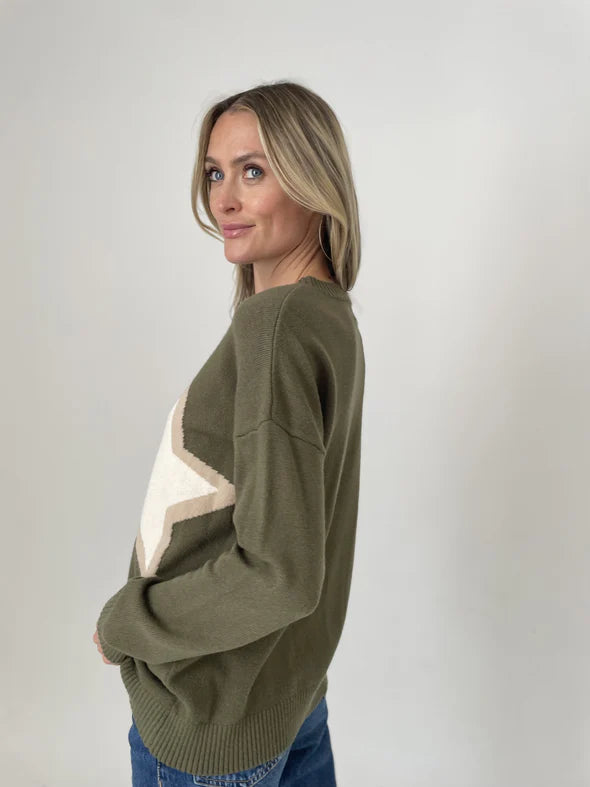 Lex Sweater Olive - Six Fifty Clothing