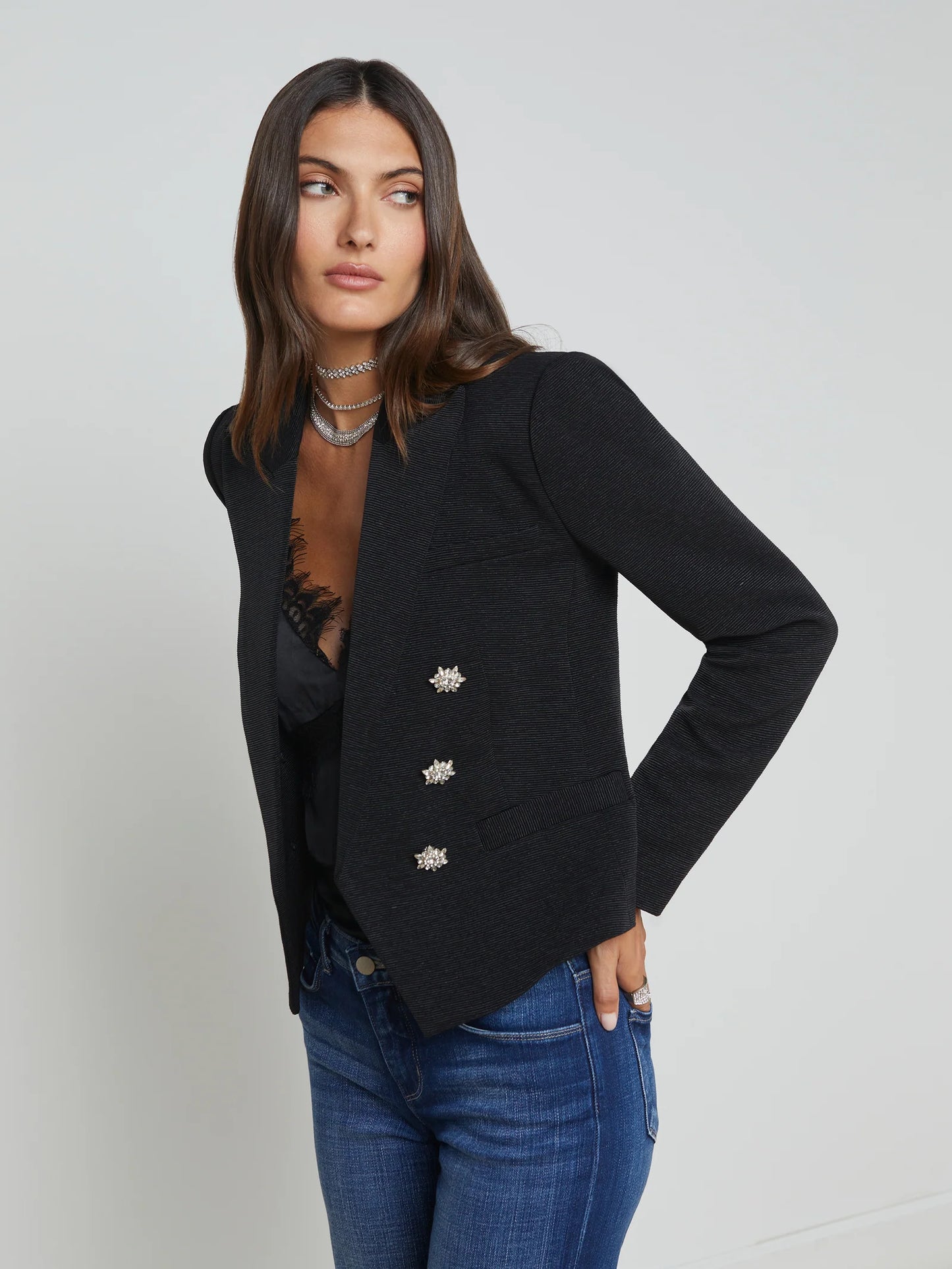 Brooke Blazer Black/Crystal - L'AGENCE