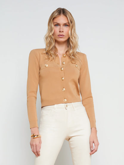 Toulouse Cardigan Soft Camel - L'AGENCE