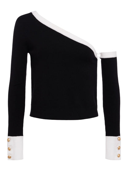 Maeva Sweater Black White - L'AGENCE