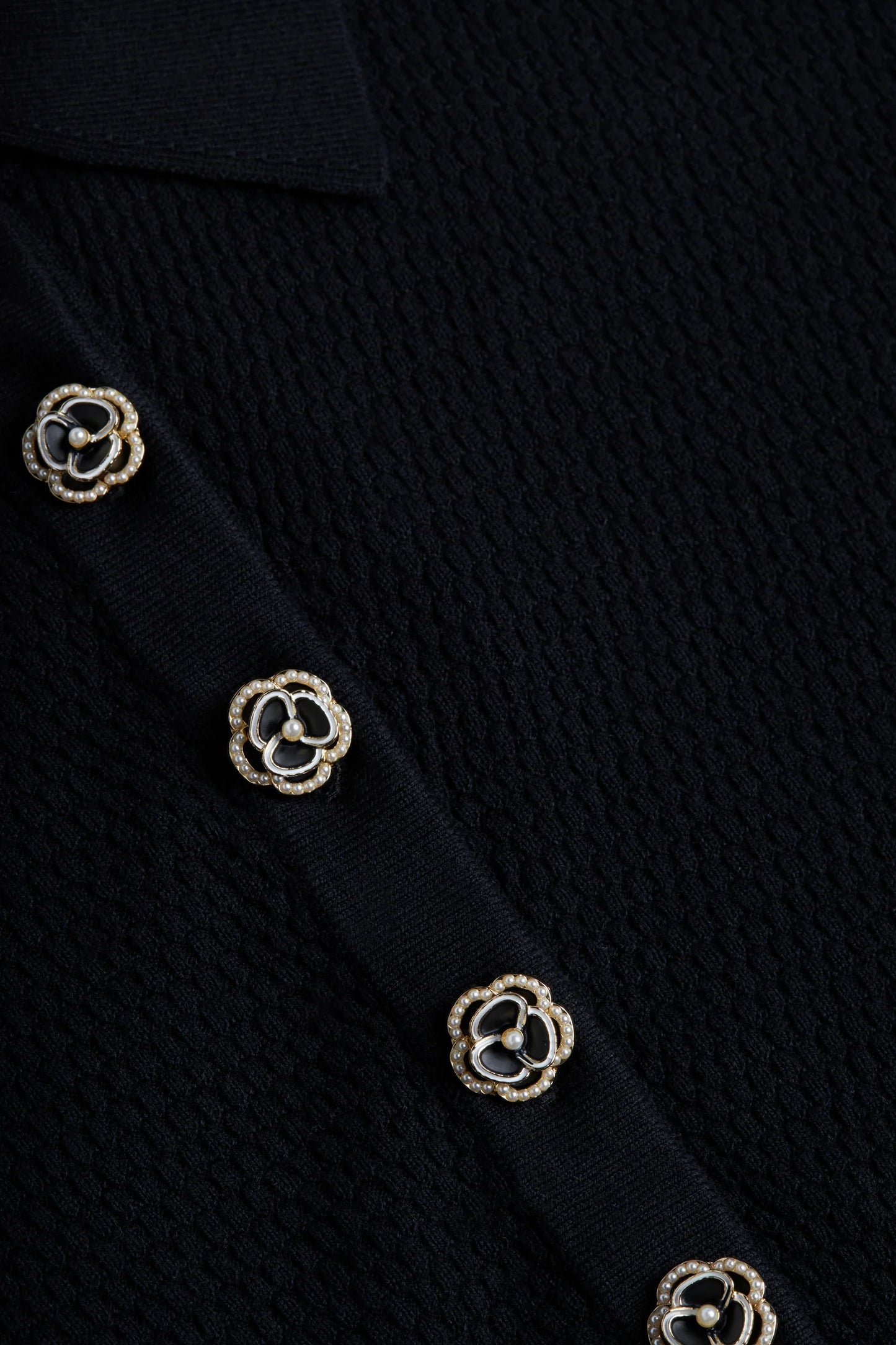 Sterling Sweater Black/Jewel Button - L'AGENCE