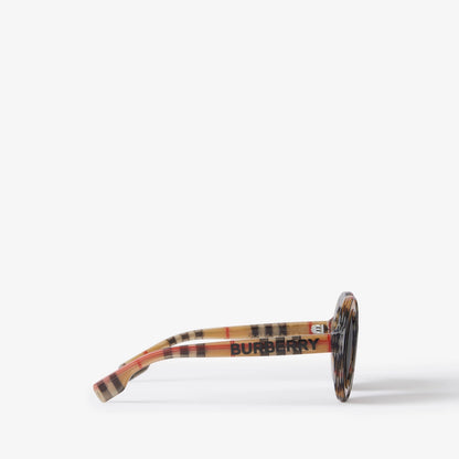 Kids Check Round Sunglasses Vintage Check - Burberry