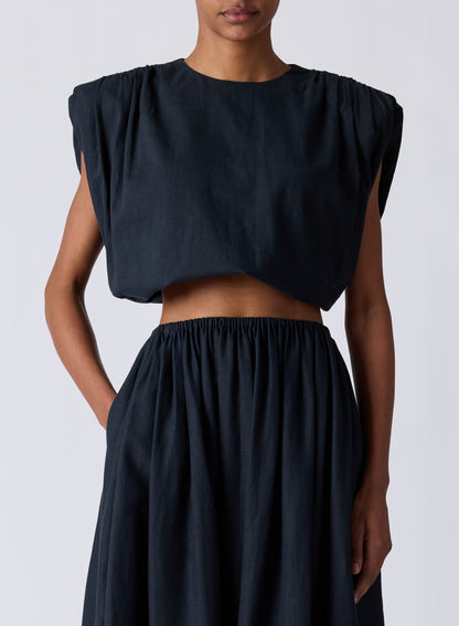 Sirelle Strong Shoulder Top Washed Jet - Toccin