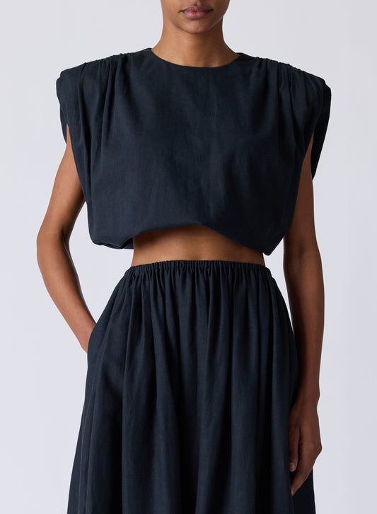 Sirelle Strong Shoulder Top Washed Jet - Toccin