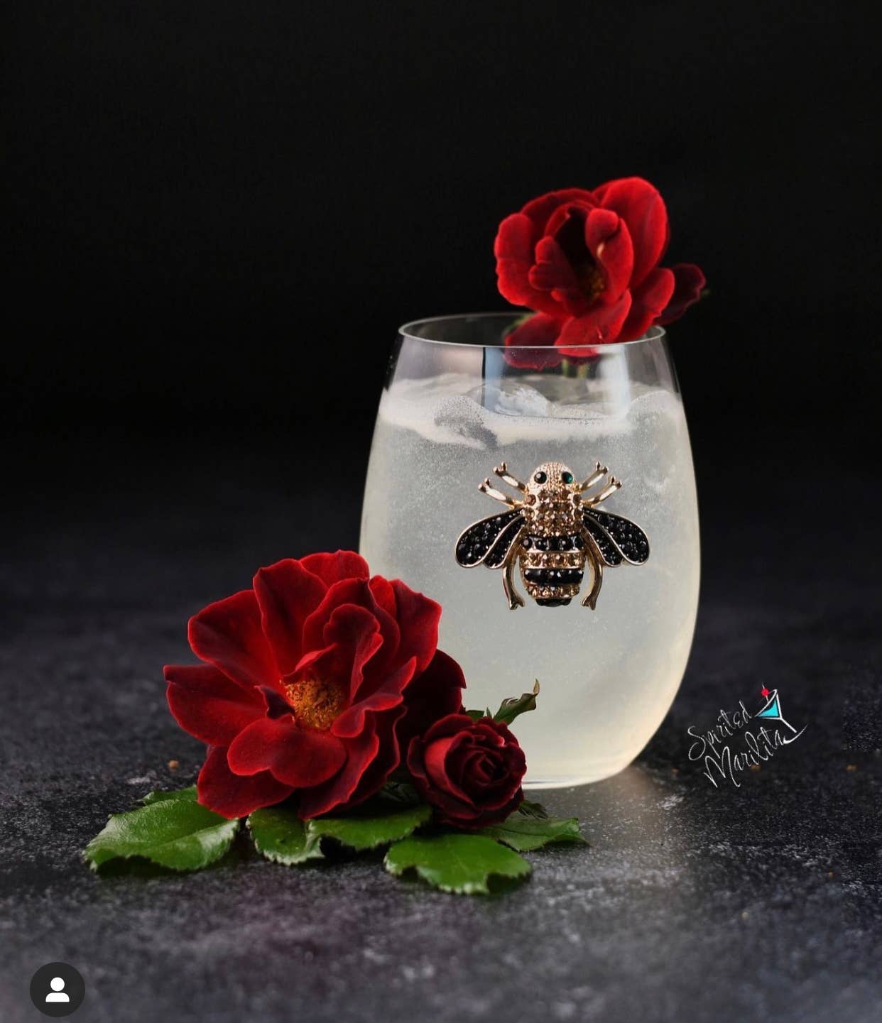 Queen Bee Jeweled Stemless Wine Glass - The Queens Jewels