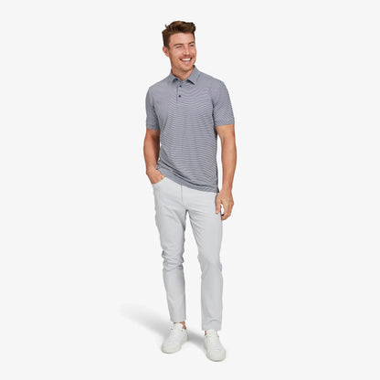 Versa Polo Navy White Stripe - Mizzen + Main