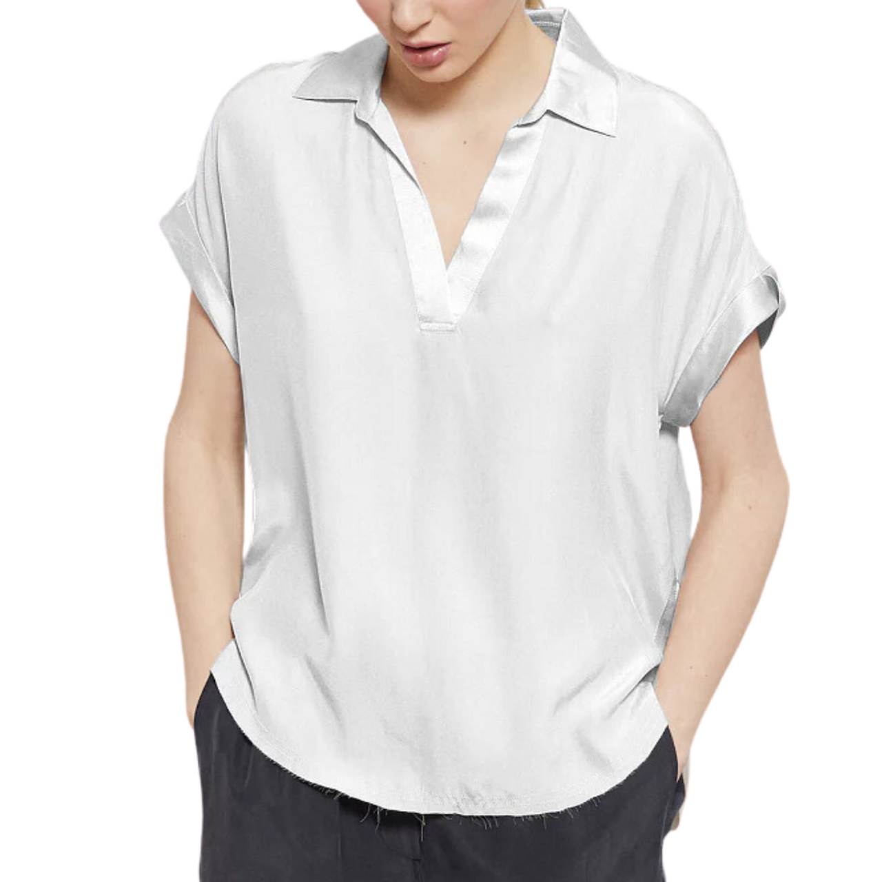 Go Polo Top White - Go Silk