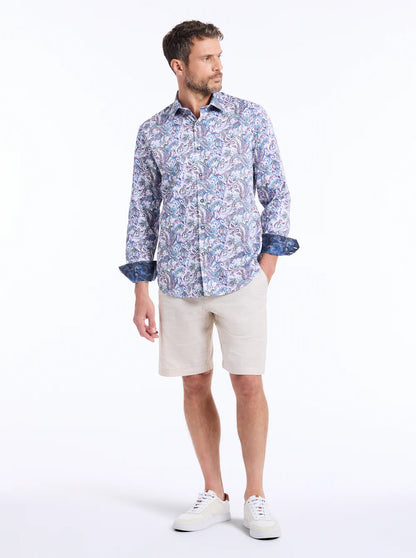Buckingham Long Sleeve Button Down Shirt Blue - Robert Graham