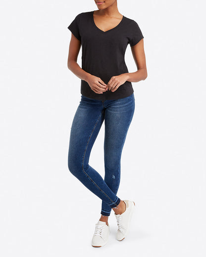 Spanx Pima Cotton Crew Neck Tee Very Black – The Blue Collection