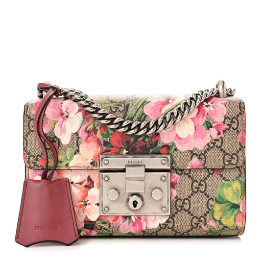 Padlock Shoulder Bag Blooms Print - Gucci