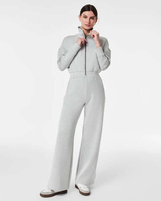 AirEssentials Long Sleeve Wide Leg Jumpsuit Light Heather Grey - SPANX