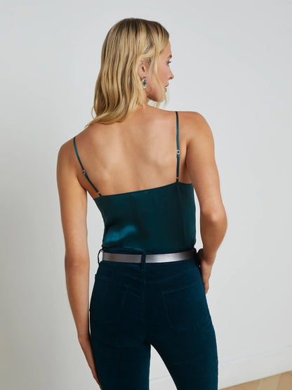 Gabriella Silk Camisole Deep Teal - L'AGENCE