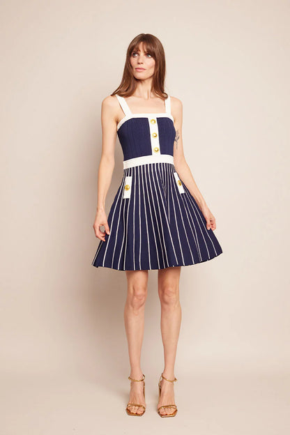 Aurora Mini Dress Navy/Ivory - Cara Cara