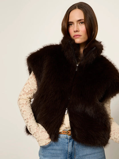 Silky Fur Vest Espresso Martini - Sanctuary