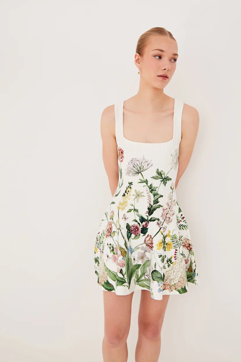 Velma Mini Dress Bloomsfield Ivory - Cara Cara