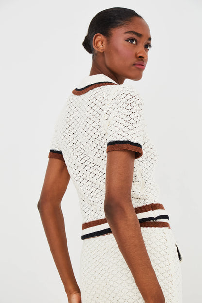 Ginger Polo Crochet Awning Knit - Cara Cara