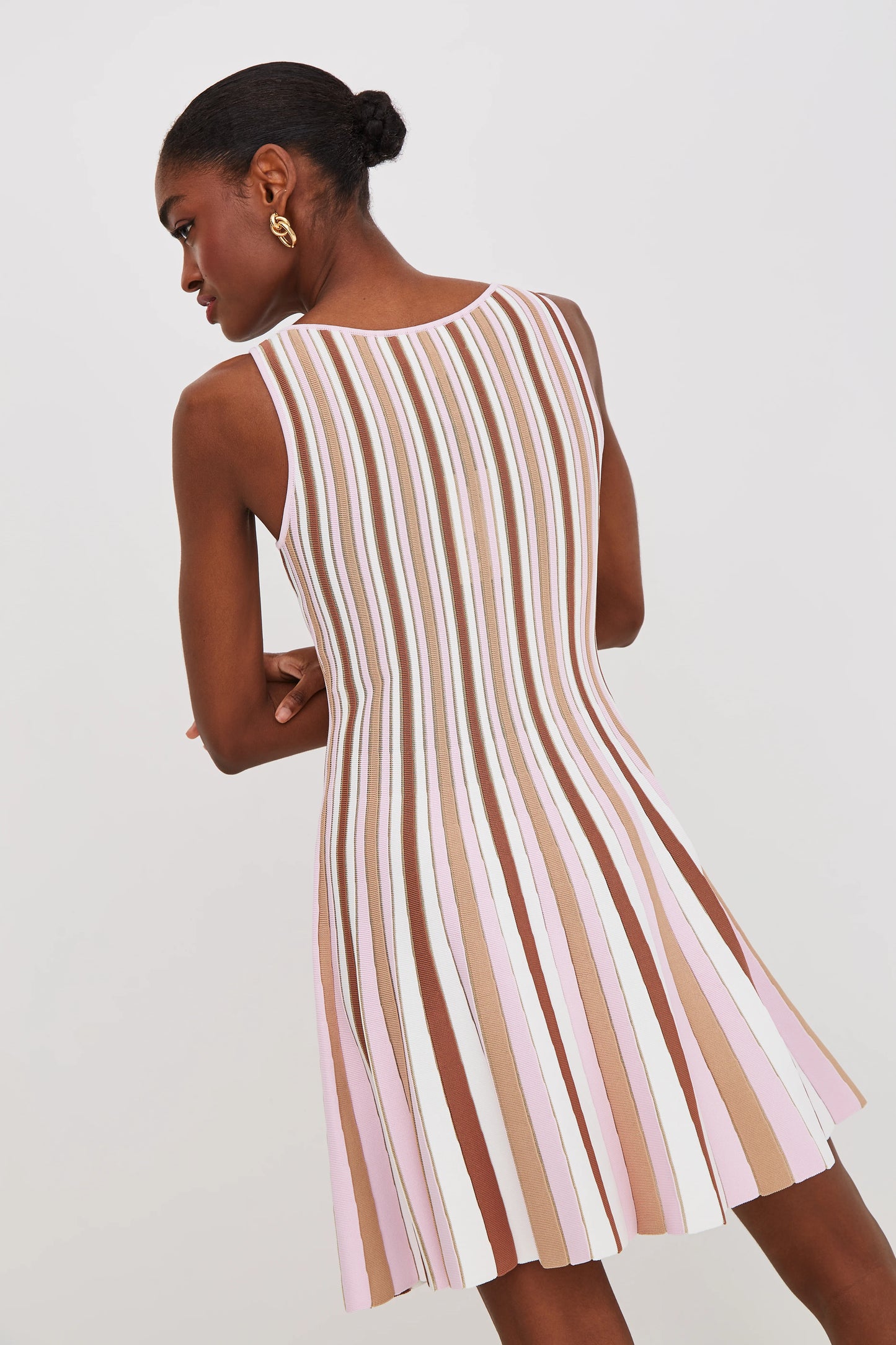 Leila Mini Dress Blush Stripe - Cara Cara