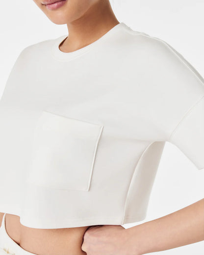 AirEssentials Crop Pocket Tee Powder - SPANX