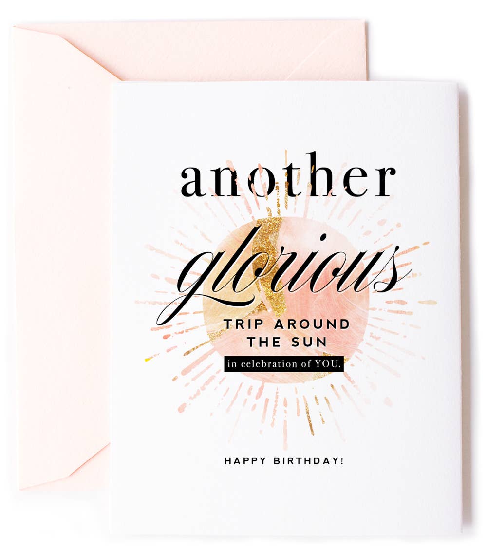Trip Around The Sun Inspirational Birthday Card - Kitty Meow Boutique