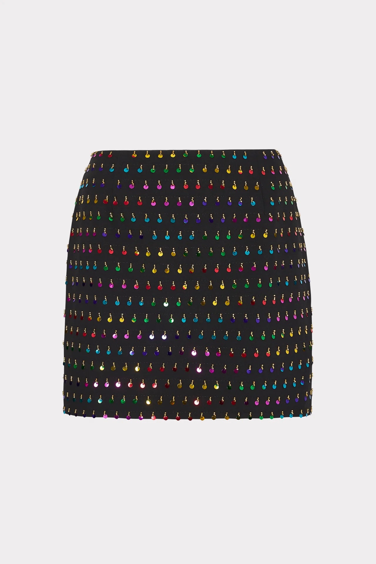 Modern Mini Beaded Sequin Skirt Black/Rainbow - Milly