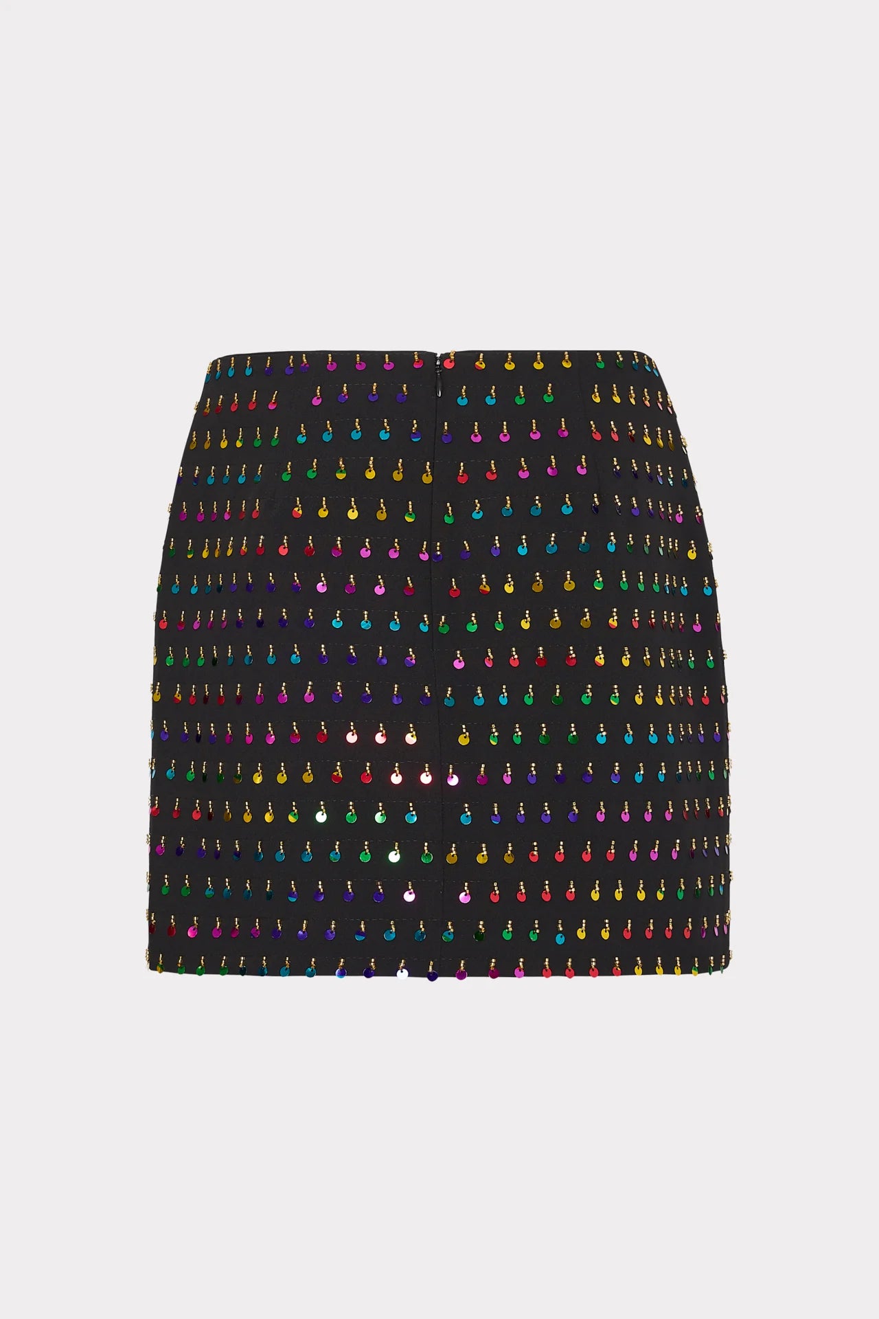 Modern Mini Beaded Sequin Skirt Black/Rainbow - Milly