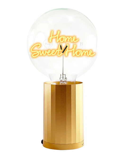Lighting Bulb "Home Sweet Home" With Base Table Lamp Gold - Elements
